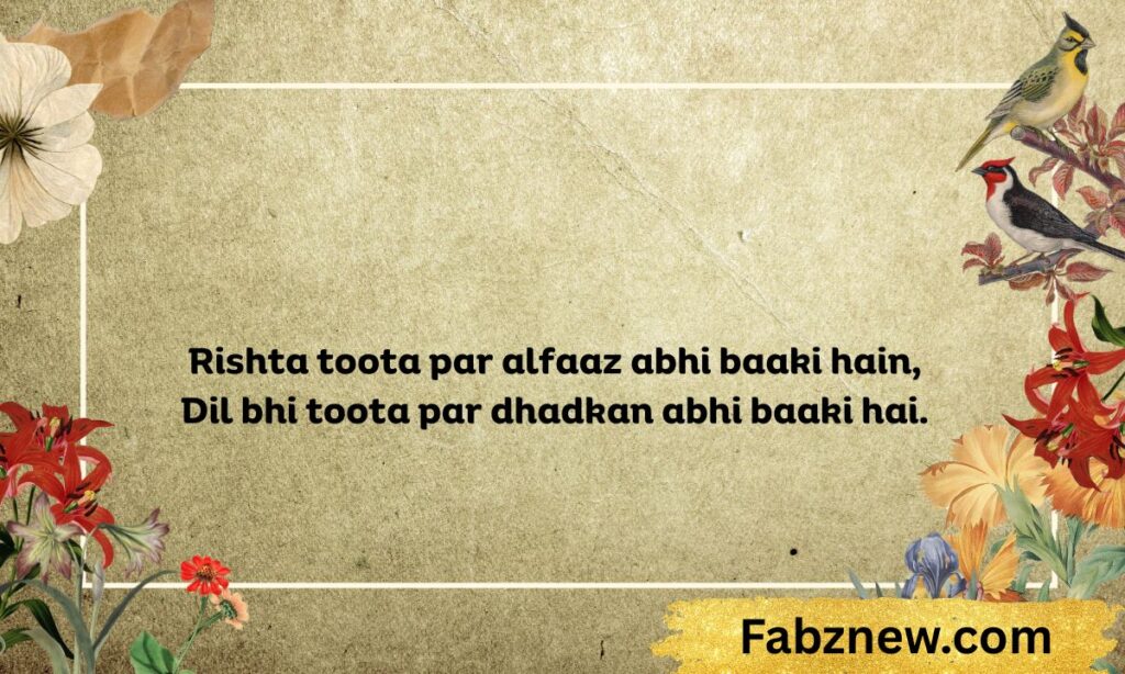 2 Line breakup Shayari in English